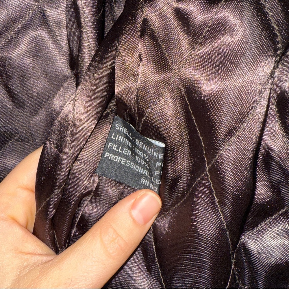 Y2K Genuine Suede Leather Chocolate Brown long Coat with suede stitch Lamb Fur - Picture 6 of 11